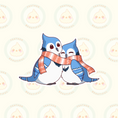 Load image into Gallery viewer, Blue Jay Winter Snuggle Vinyl Sticker - Winter Collection