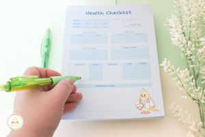 Blue Health Checklist - Notepad