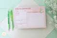 Load image into Gallery viewer, Pink Health Checklist - Notepad