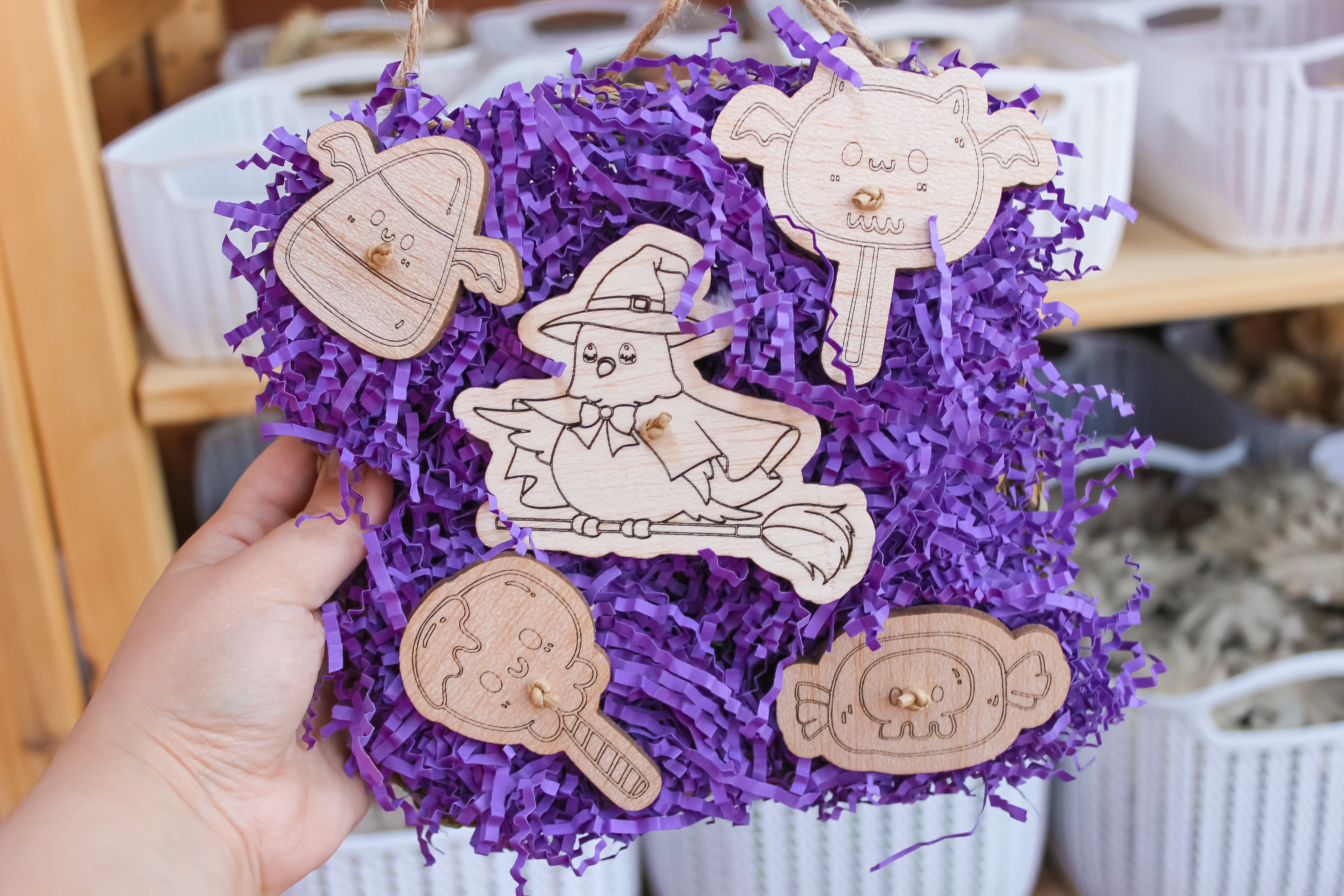 Halloween Themed Bird Toys and Cage Layout