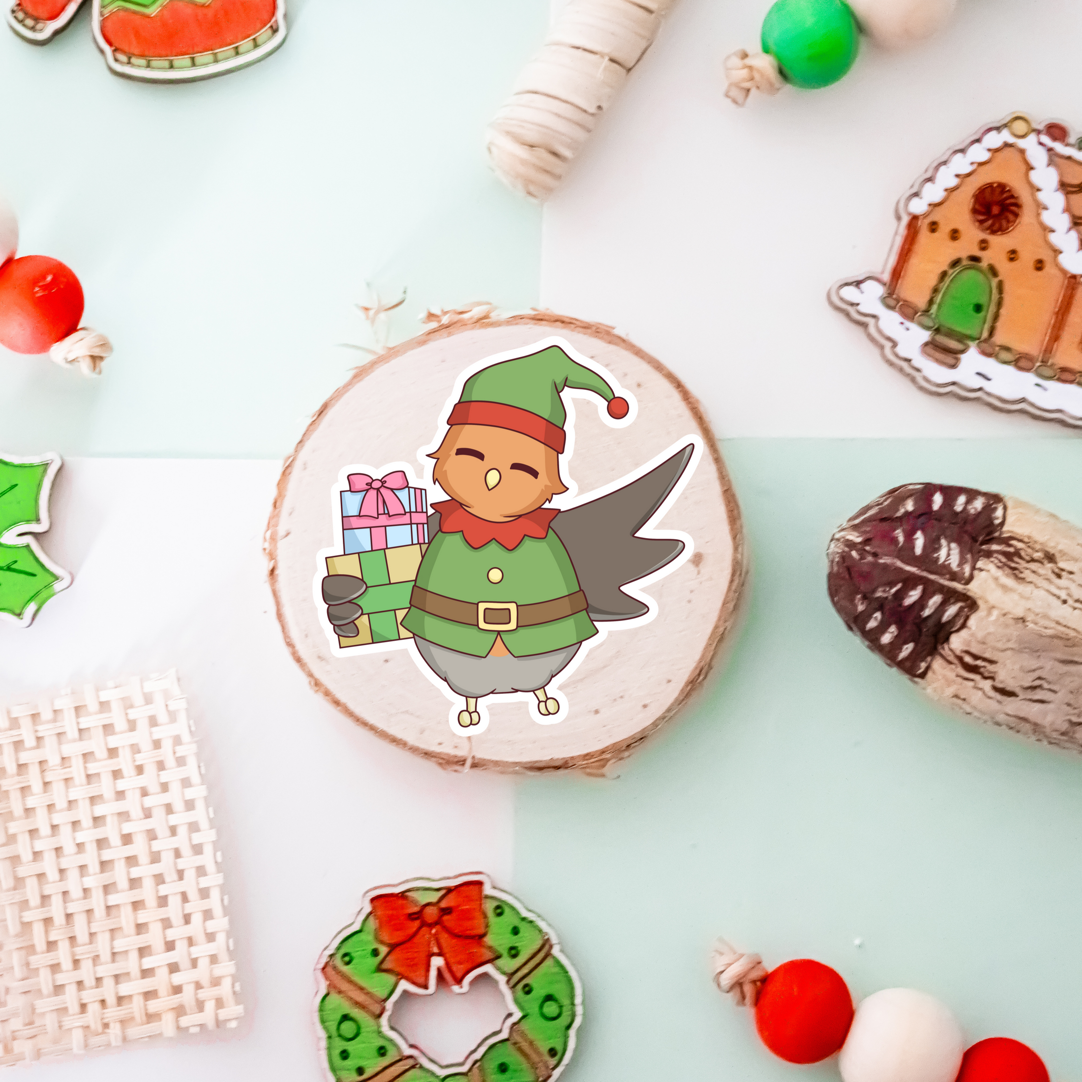 Robin the Christmas Elf Vinyl Sticker - Christmas Collection