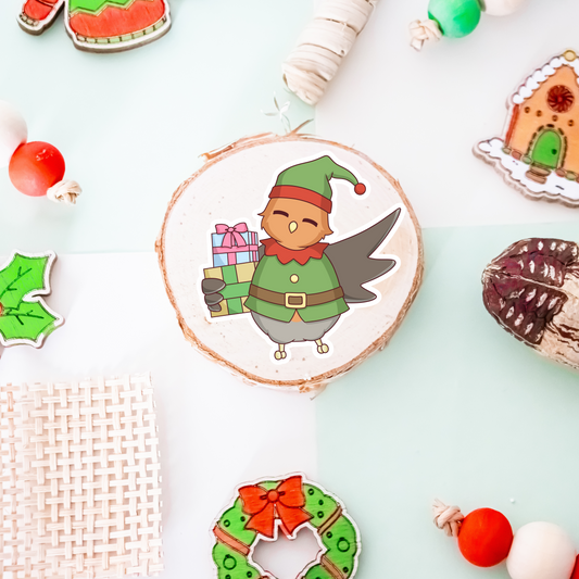 Robin the Christmas Elf Vinyl Sticker - Christmas Collection