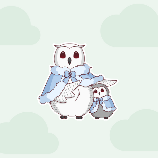 Winter Owl Family Sticker - Winter Collection
