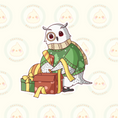 Load image into Gallery viewer, Christmas Owl with Presents Vinyl Sticker - Christmas Collection
