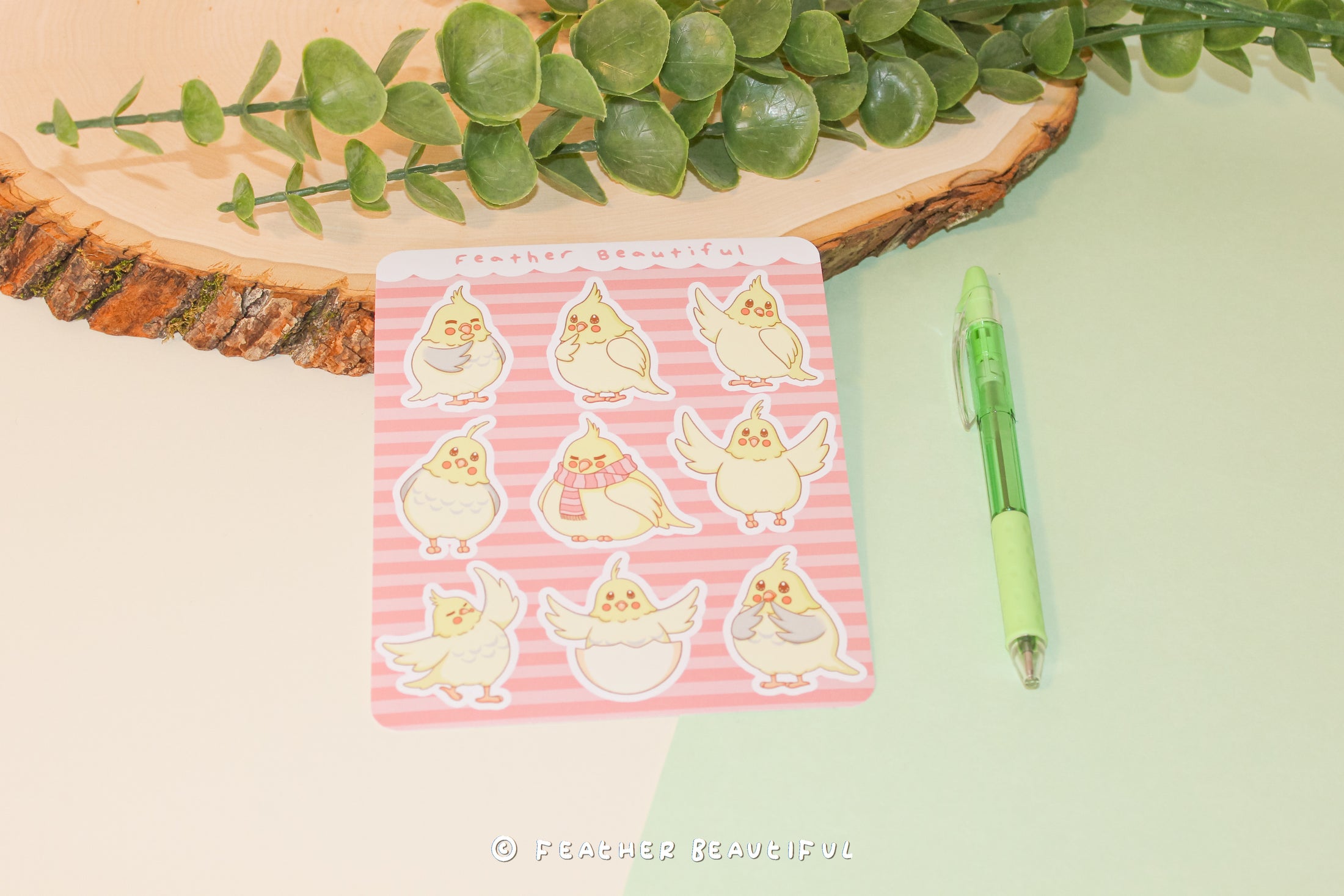 Kawaii Cockatiel - Sticker Sheet