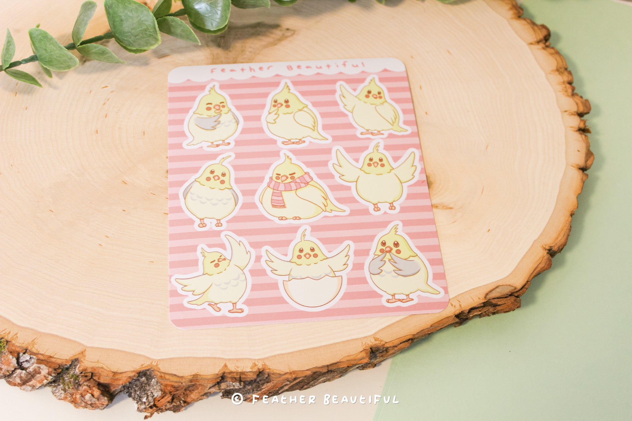Kawaii Cockatiel - Sticker Sheet