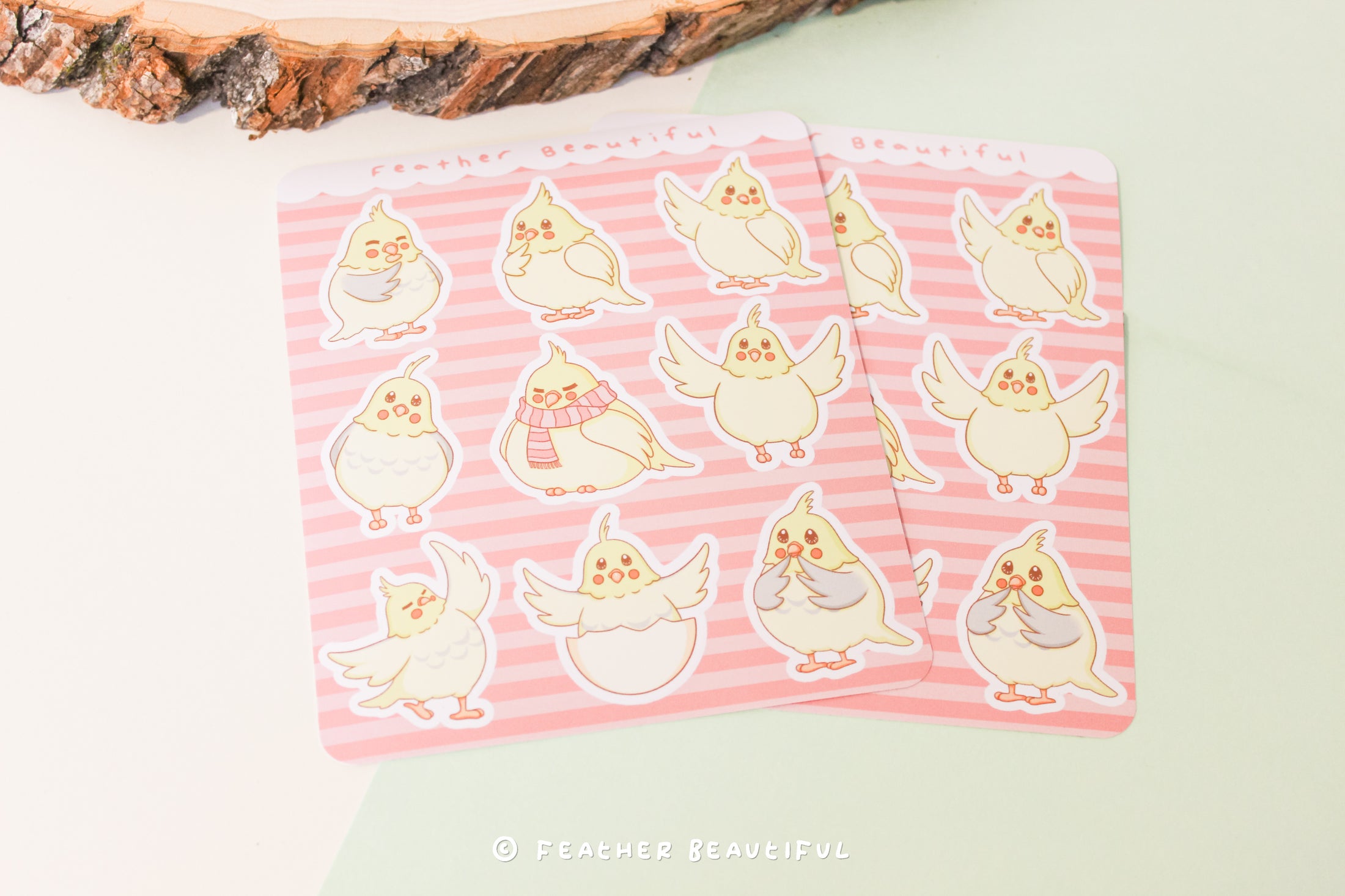Kawaii Cockatiel - Sticker Sheet