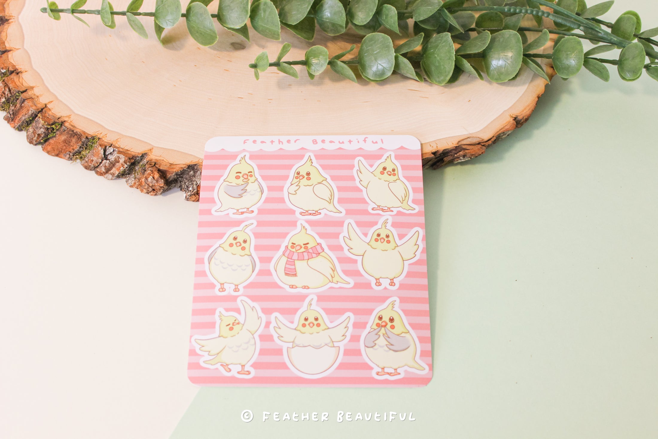 Kawaii Cockatiel - Sticker Sheet