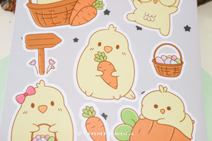 Kawaii Cockatiel Easter - Sticker Sheet