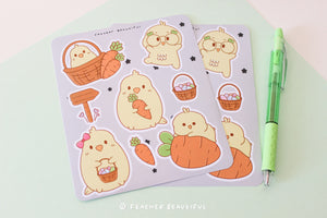 Kawaii Cockatiel Easter - Sticker Sheet