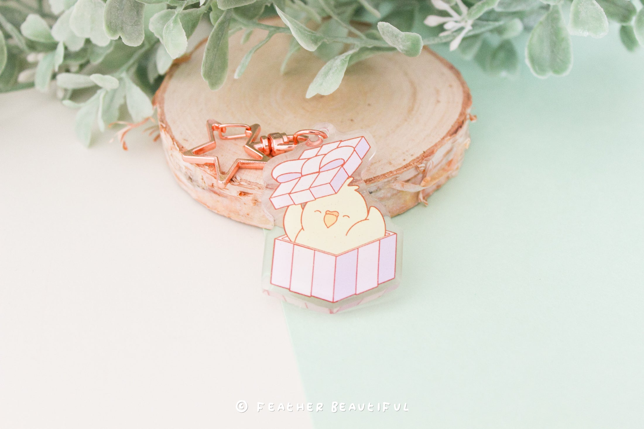 Cockatiel in A Box - Acrylic Keychain