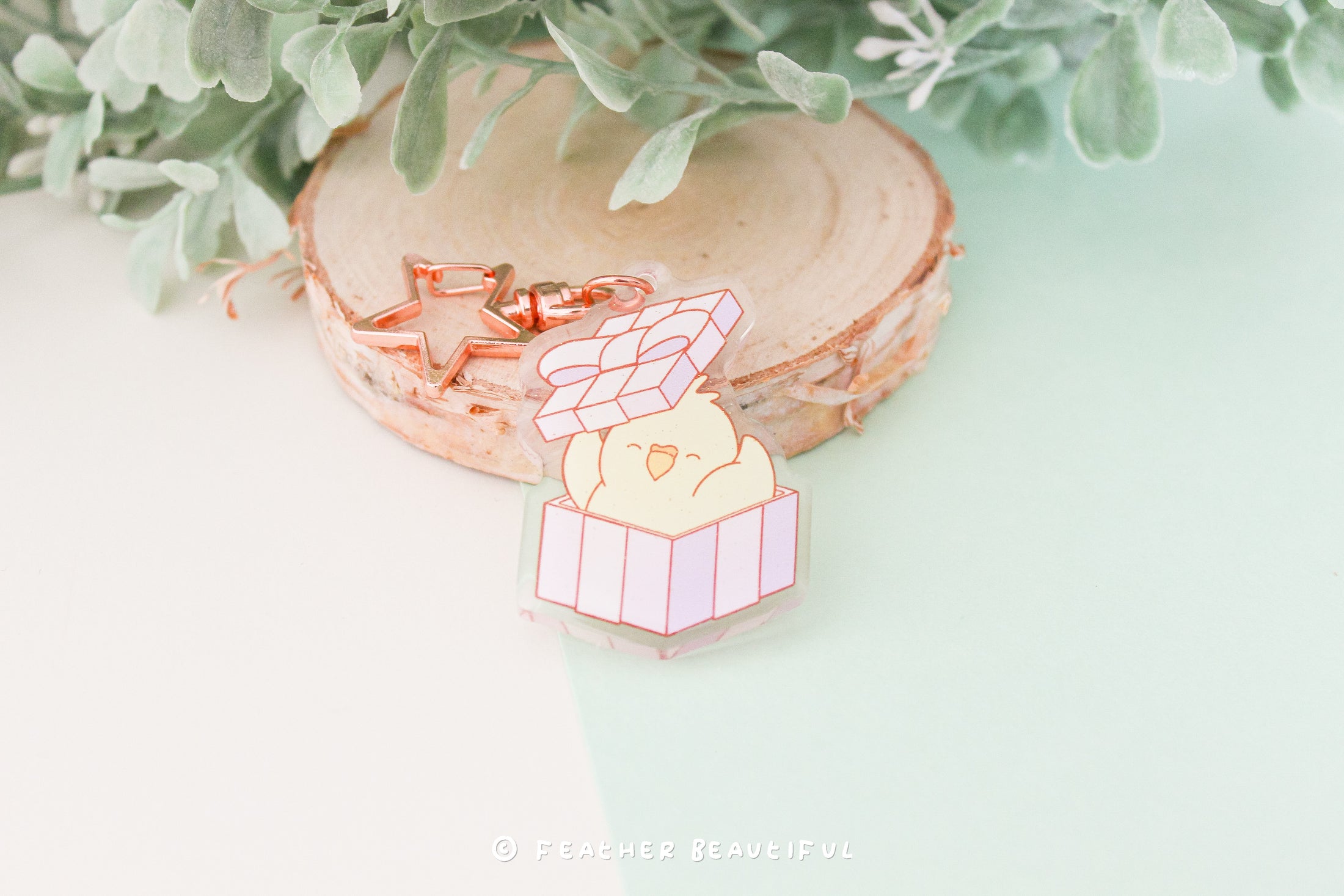 Cockatiel in A Box - Acrylic Keychain