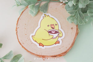 Cockatiel Drinking Coffee - Sticker