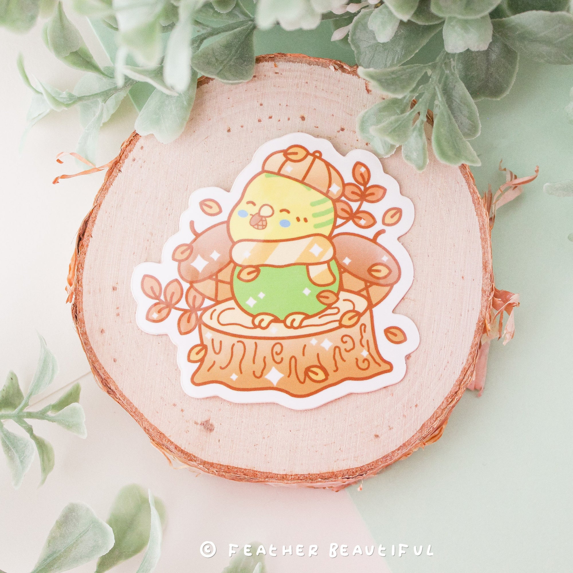 Autumn Budgie - Sticker