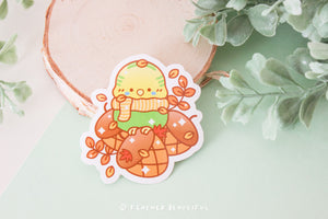 Autumnal Budgie - Sticker