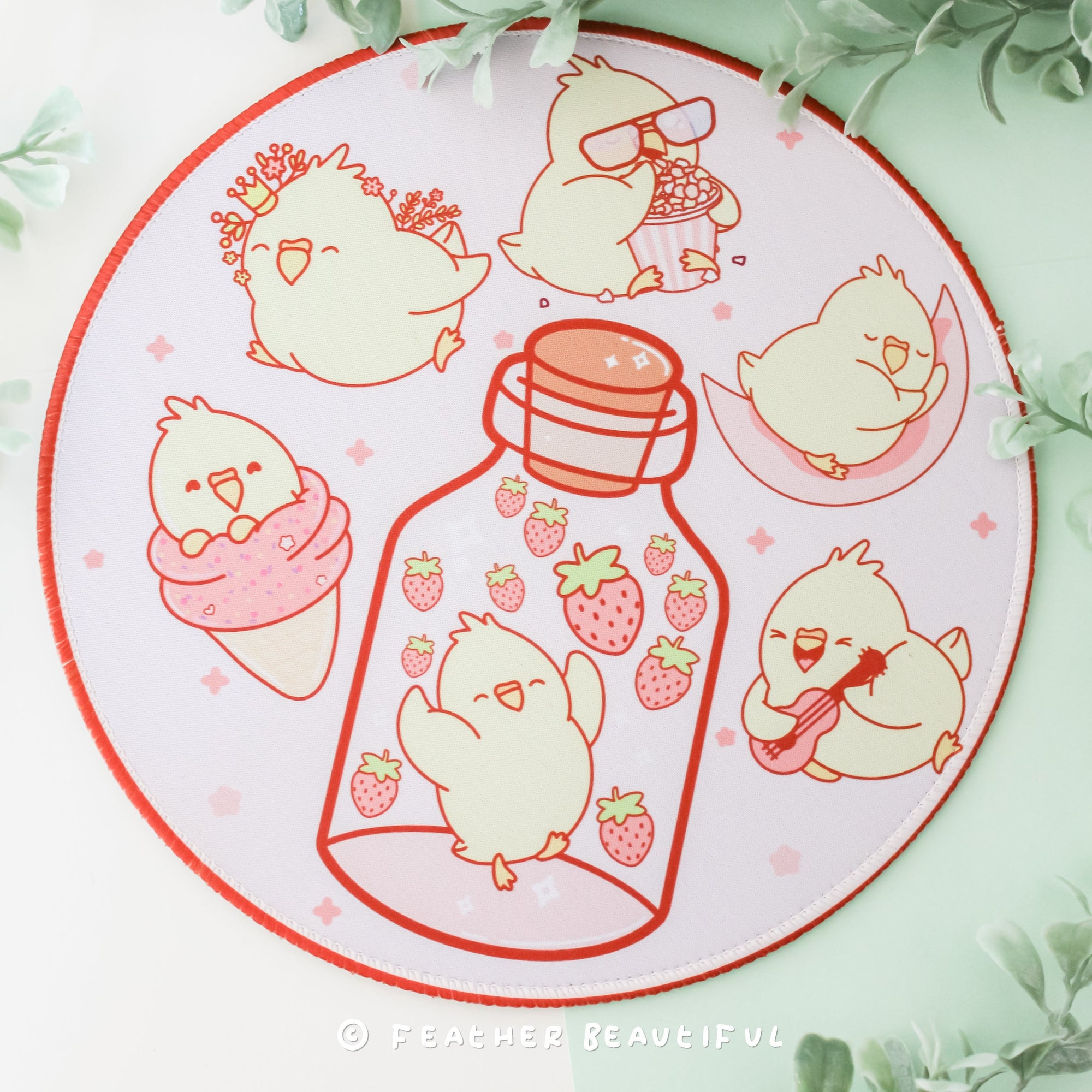 Kawaii Yellow Cockatiel - Mouse Mat