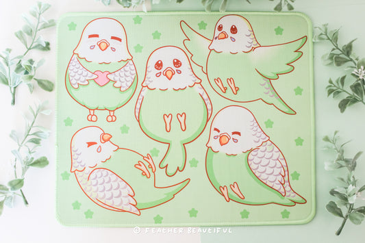 Green Budgie - Mouse Mat