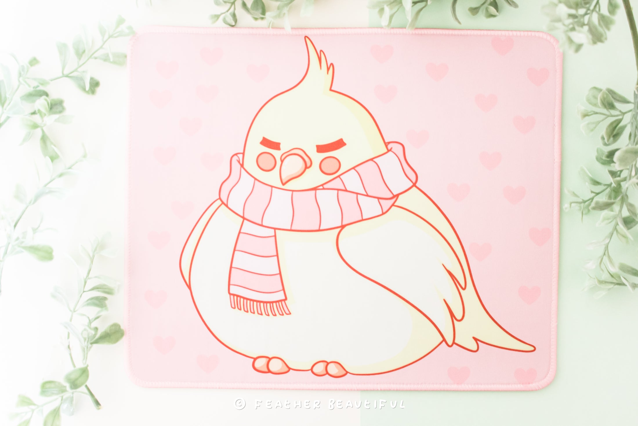 Cockatiels with a Scarf - Mouse Mat