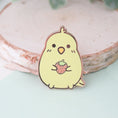 Load image into Gallery viewer, Cockatiel With Strawberry - Enamel Pin
