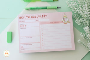 Pink Health Checklist - Notepad